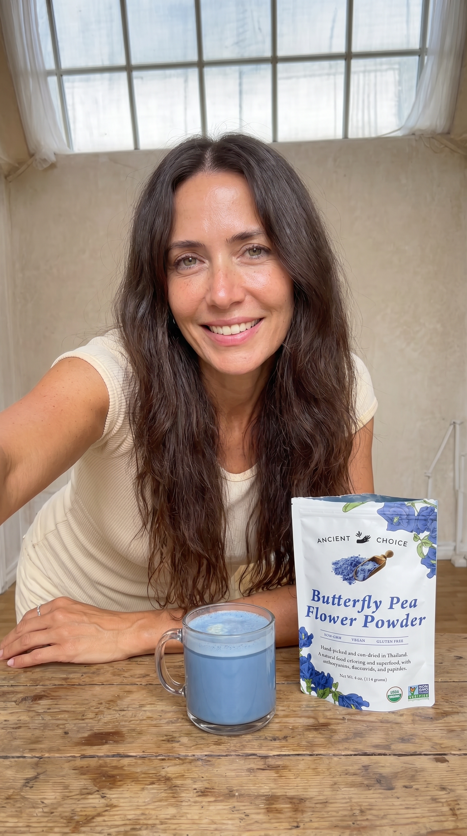 Creator with blue latte