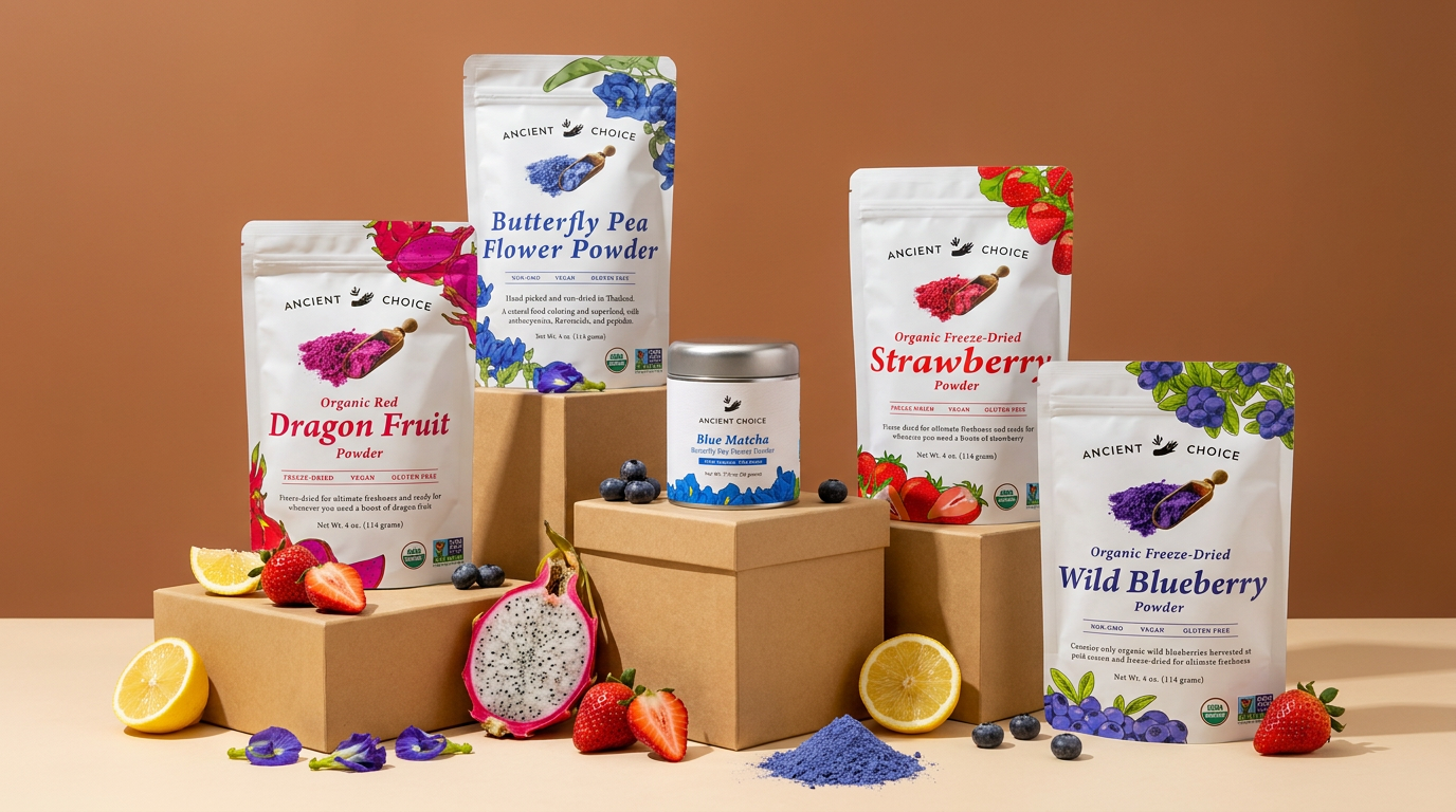Five-product range on terracotta