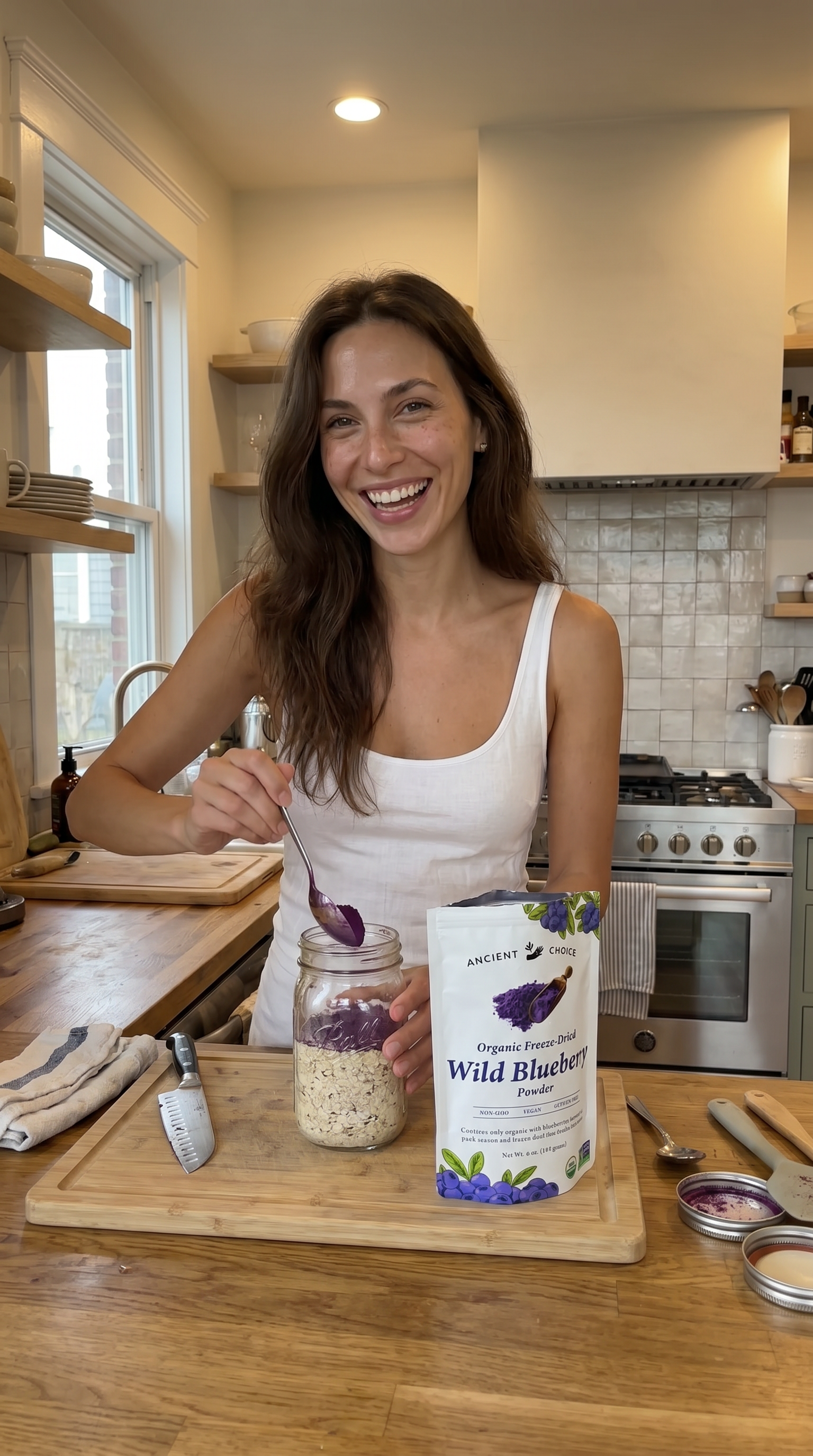 Creator making overnight oats