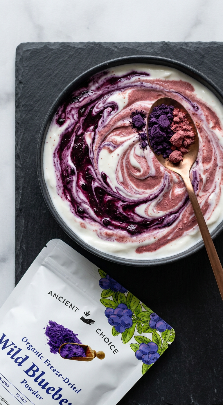 Wild blueberry yogurt swirl